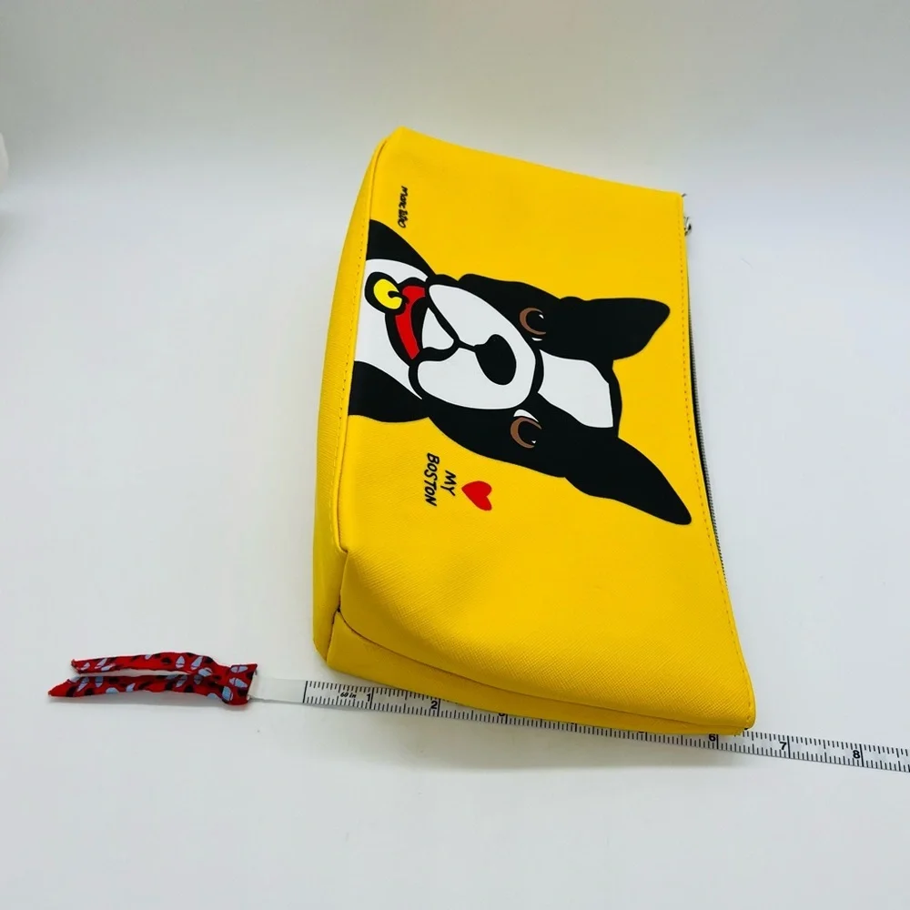 Marc Tetro Yellow Boston Terrier Cosmetic Pouch NWT